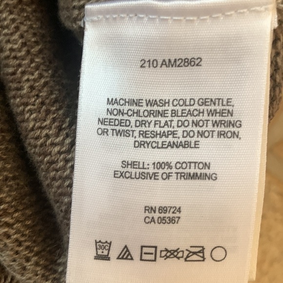 Columbia Cotton Sweater Brown Heathered High Collar Size XL - Picture 10 of 10